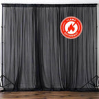 2 Pack Black Sheer Chiffon Event Curtain Drapes, Durable Flame Resistant Organza Backdrop Event Panels With Rod Pockets - 10ftx10ft