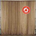 2 Pack Gold Sheer Chiffon Event Curtain Drapes, Durable Flame Resistant Organza Backdrop Event Panels With Rod Pockets - 10ftx10ft