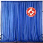 2 Pack Royal Blue Sheer Chiffon Event Curtain Drapes, Durable Flame Resistant Organza Backdrop Event Panels With Rod Pockets - 10ftx10ft