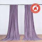 2 Pack Violet Amethyst Scuba Polyester Event Curtain Drapes, Durable Flame Resistant Backdrop Event Panels Wrinkle Free with Rod Pockets - 10ftx10ft