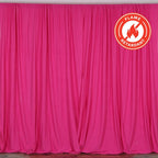 2 Pack Fuchsia Scuba Polyester Event Curtain Drapes, Durable Flame Resistant Backdrop Event Panels Wrinkle Free with Rod Pockets - 10ftx10ft
