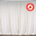 2 Pack Ivory Scuba Polyester Event Curtain Drapes, Durable Flame Resistant Backdrop Event Panels Wrinkle Free with Rod Pockets - 10ftx10ft