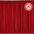 2 Pack Red Scuba Polyester Event Curtain Drapes, Durable Flame Resistant Backdrop Event Panels Wrinkle Free with Rod Pockets - 10ftx10ft