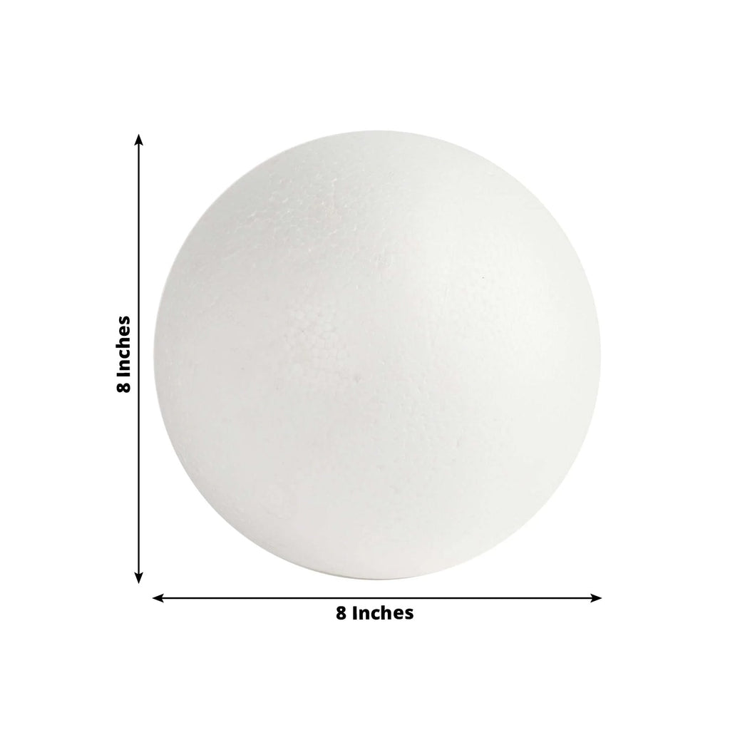 4 Pack 8â€ White StyroFoam Foam Balls For Arts, Crafts and DIY