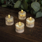 12 Pack Warm White LED Tealight Candles, Flameless Battery-Operated Tea Lights Column Style 2"