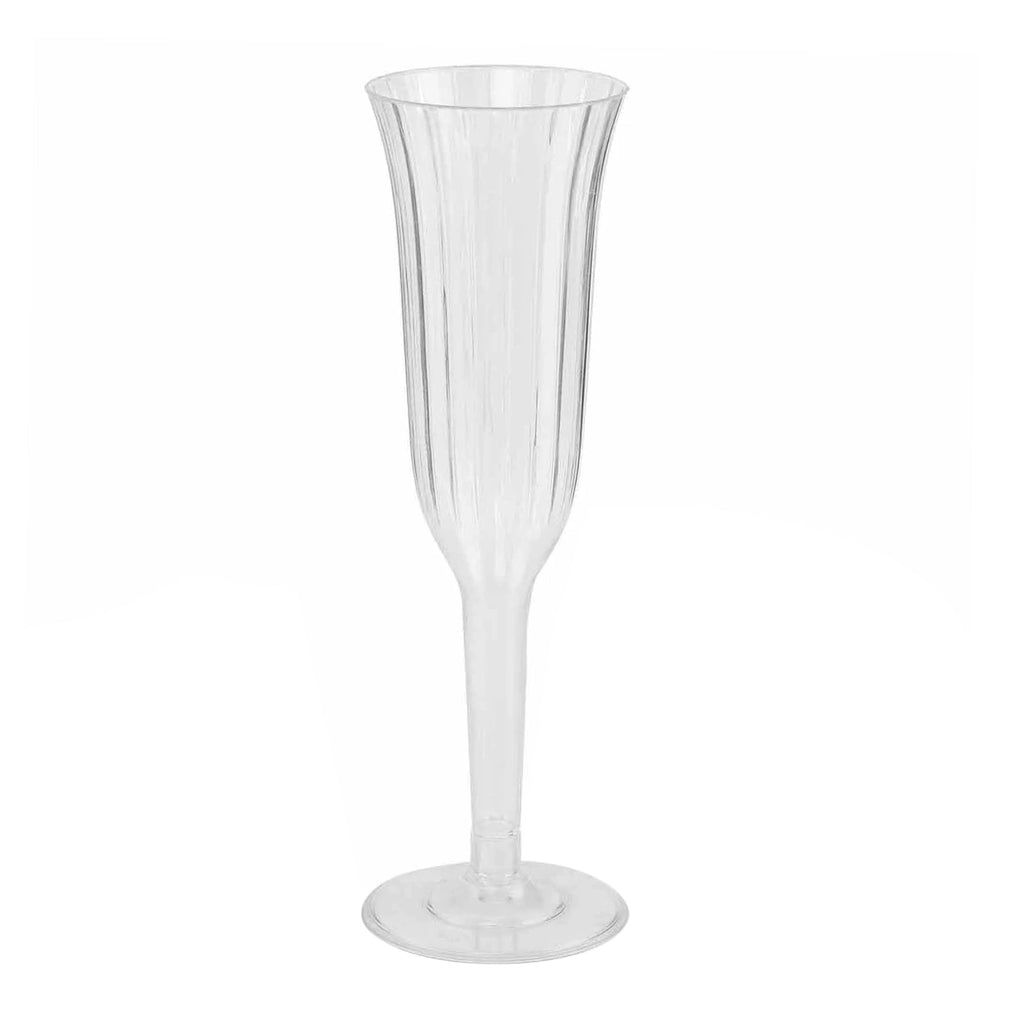 12-Pack Plastic Champagne Flutes Clear Flared Design - Lightweight Disposable Toasting Glasses 6oz
