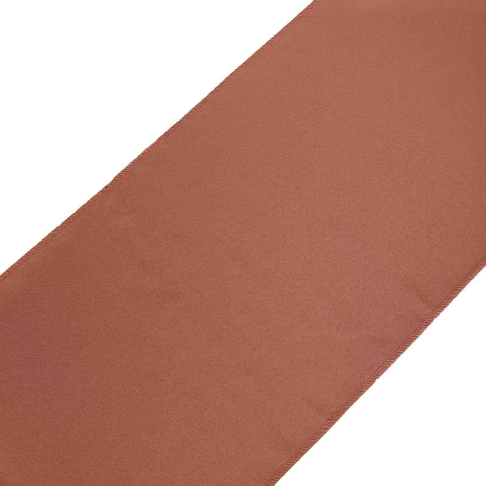 Polyester 12"x108" Table Runner Terracotta (Rust) - Durable & Wrinkle-Resistant Table Decor