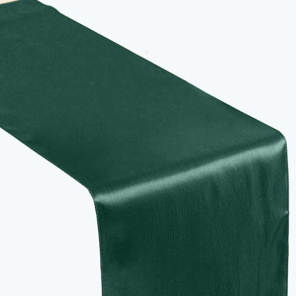Satin 12"x108" Table Runner Hunter Emerald Green - Stylish Table Linen