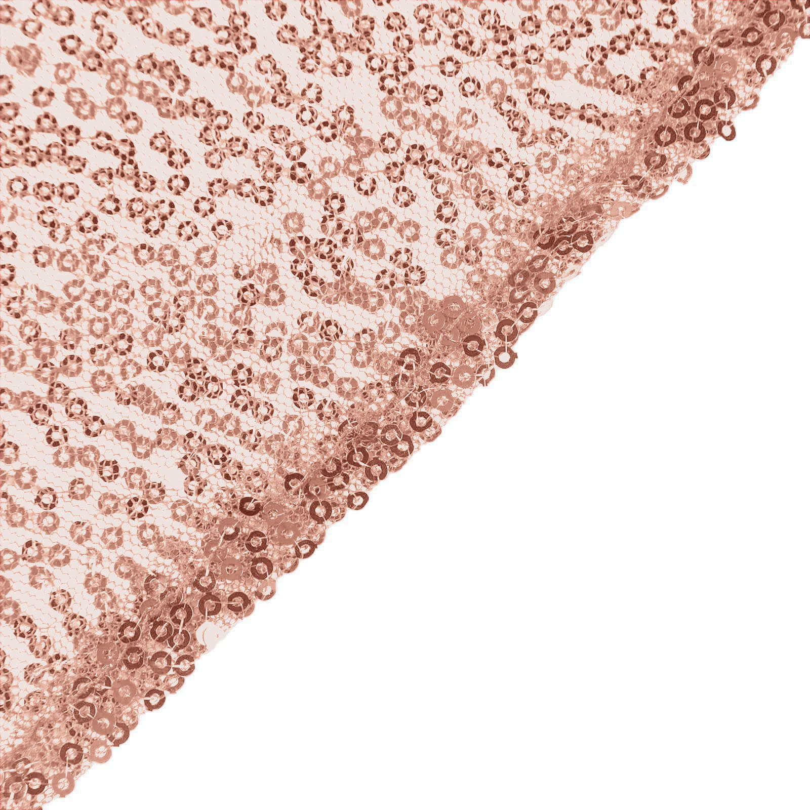 Sequin 132" Round Tablecloth Rose Gold - Seamless Dazzling Table Cover