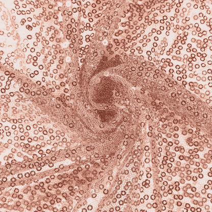 Sequin 132" Round Tablecloth Rose Gold - Seamless Dazzling Table Cover