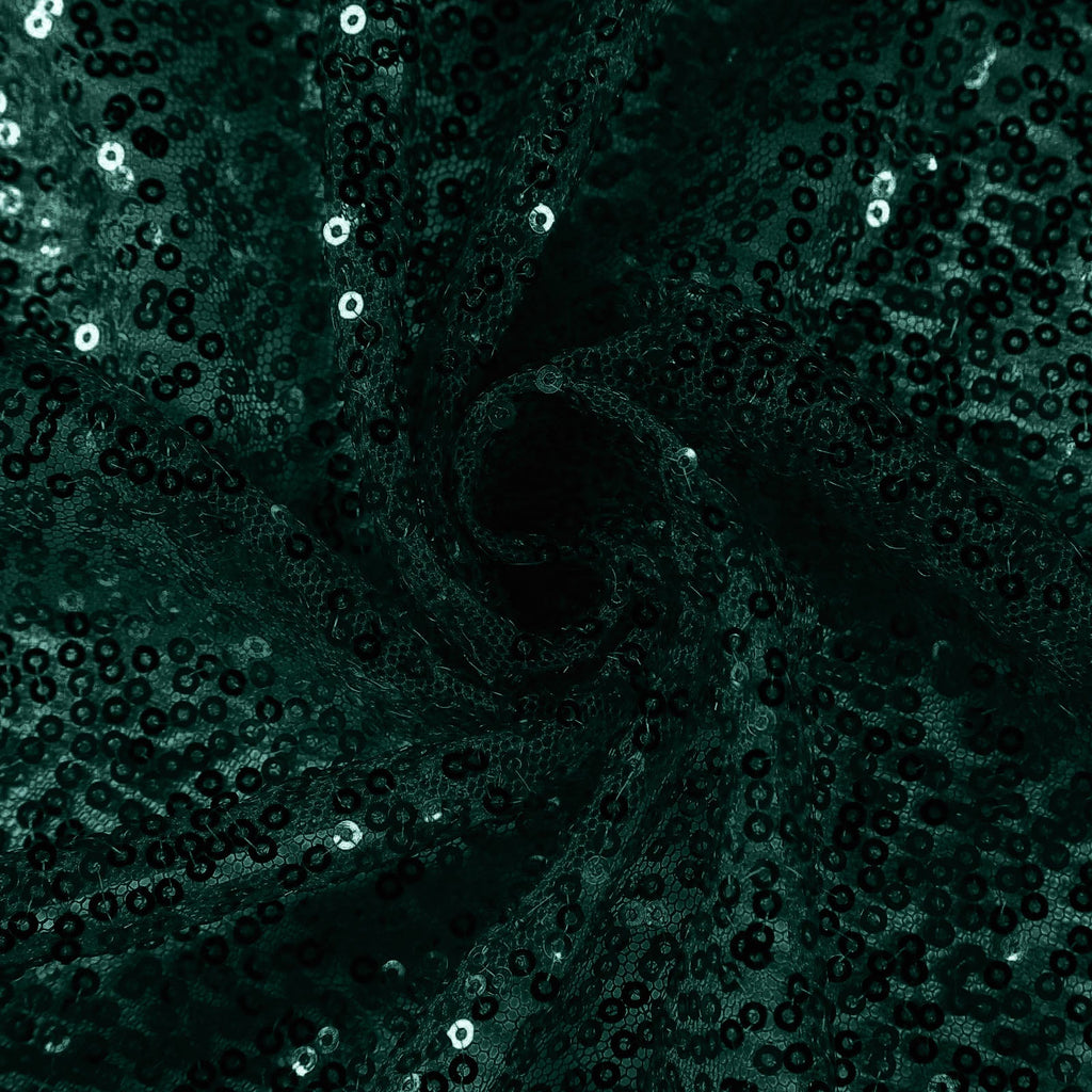 Sequin 132" Round Tablecloth Hunter Emerald Green - Seamless Dazzling Table Cover