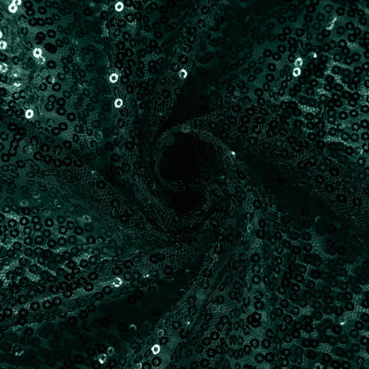 Sequin 132" Round Tablecloth Hunter Emerald Green - Seamless Dazzling Table Cover