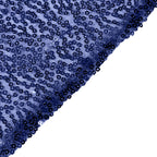 Sequin 132" Round Tablecloth Navy Blue - Seamless Dazzling Table Cover