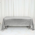 Sequin 60"x126" Rectangle Tablecloth Silver - Glittering Finish Table Cover