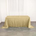 Sequin 90"x132" Rectangle Tablecloth Champagne - Seamless Sparkly Table Cover