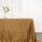 Sequin 90"x132" Rectangle Tablecloth Gold - Seamless Sparkly Design for Luxe Occasions