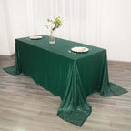 Sequin 90"x132" Rectangle Tablecloth Hunter Emerald Green - Seamless Sparkly Table Cover