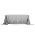 Sequin 90"x132" Rectangle Tablecloth Silver - Seamless Sparkly Table Cover