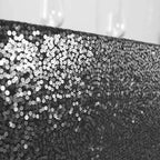Sequin 90"x156" Rectangle Tablecloth Black - Seamless Twinkling Table Cover
