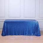 Sequin 90"x156" Rectangle Tablecloth Royal Blue - Seamless Twinkling Table Cover