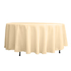 Polyester 108" Round Tablecloth Beige - Wrinkle-Resistant Table Cover