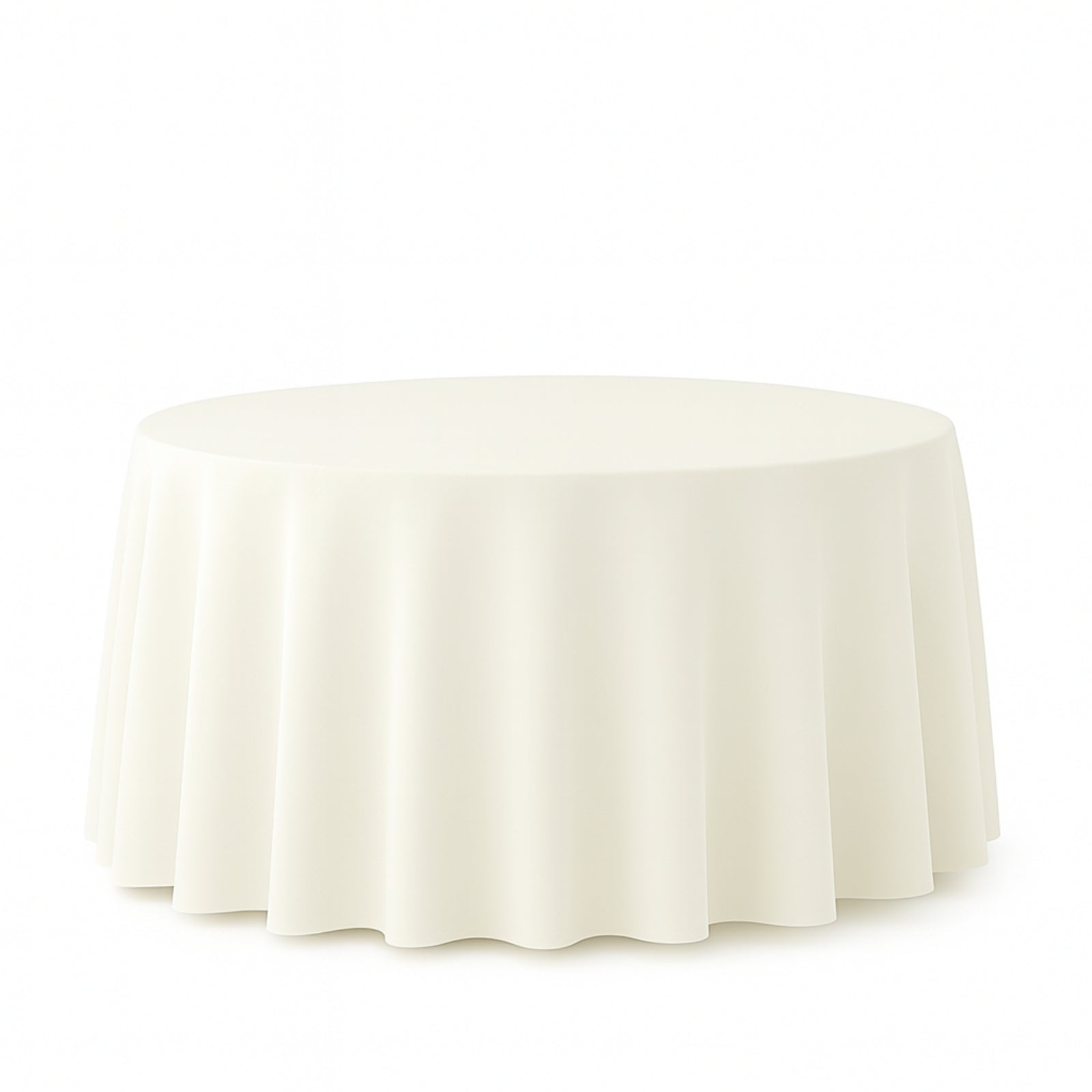 Premium Polyester 108" Round Tablecloth Ivory - Wrinkle-Resistant 220GSM Table Cover