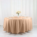 Polyester 108" Round Tablecloth Nude - Wrinkle-Resistant Table Cover