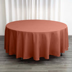 Polyester 108" Round Tablecloth Terracotta (Rust) - Wrinkle-Resistant Table Cover