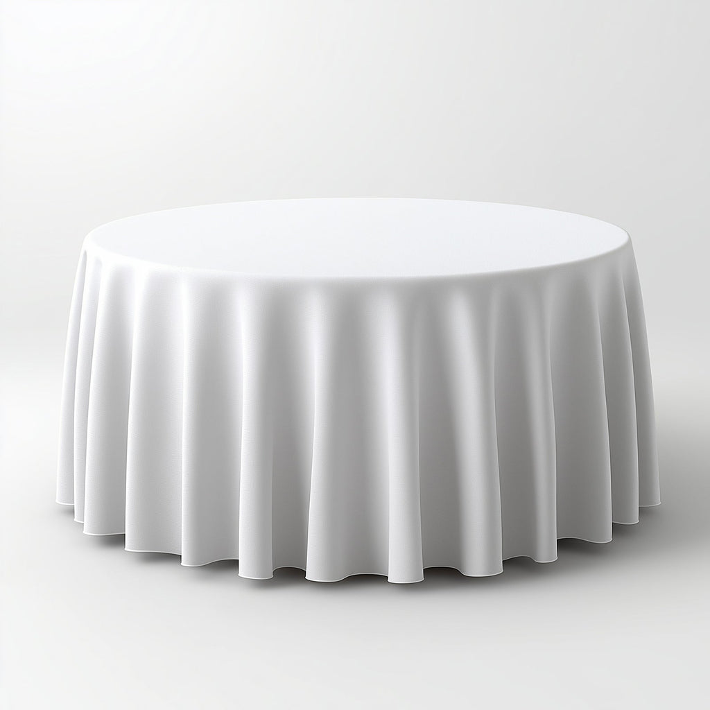 Polyester 108" Round Tablecloth White - Wrinkle-Resistant and Stylish Table Cover