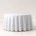 Premium Polyester 108" Round Tablecloth White - Wrinkle-Resistant 220GSM Table Cover for Weddings & Events
