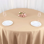 Polyester 120" Round Tablecloth Nude - Seamless Wrinkle-Resistant Table Cover