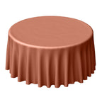 Polyester 120" Round Tablecloth Terracotta (Rust) - Seamless Wrinkle-Resistant Table Cover
