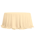 Polyester 132" Round Tablecloth Beige - Seamless Chic Table Cover