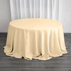 Polyester 132" Round Tablecloth Beige - Seamless Chic Table Cover