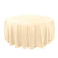 Polyester 132" Round Tablecloth Beige - Seamless Chic Table Cover