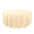 Polyester 132" Round Tablecloth Beige - Seamless Chic Table Cover