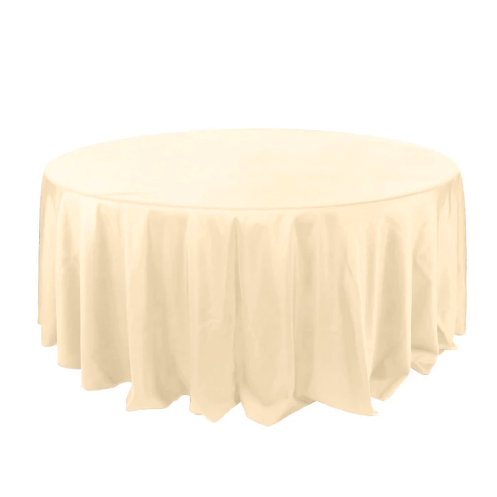 Polyester 132" Round Tablecloth Beige - Seamless Chic Table Cover