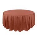 Polyester 132" Round Tablecloth Terracotta (Rust) - Seamless Chic Table Cover