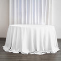 Polyester 132" Round Tablecloth White - Seamless Chic Design for Grand Celebrations