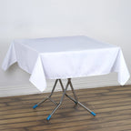 Premium Polyester 54"x54" Square Tablecloth White - Stain and Wrinkle-Resistant 220GSM Finish for Weddings & Events