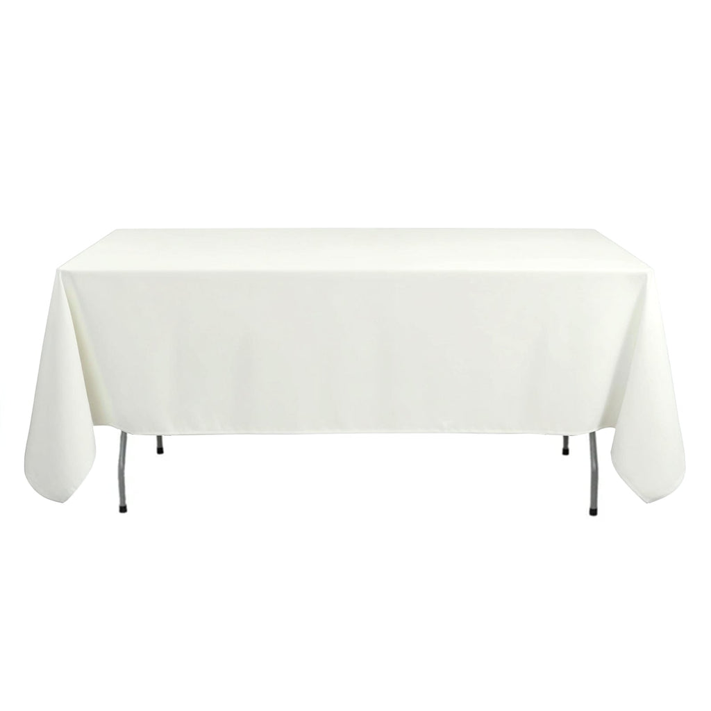 Premium Polyester 54"x96" Rectangle Tablecloth Ivory - Durable 220GSM Stain-Resistant Fabric Table Cover