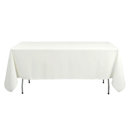 Premium Polyester 54"x96" Rectangle Tablecloth Ivory - Durable 220GSM Stain-Resistant Fabric Table Cover
