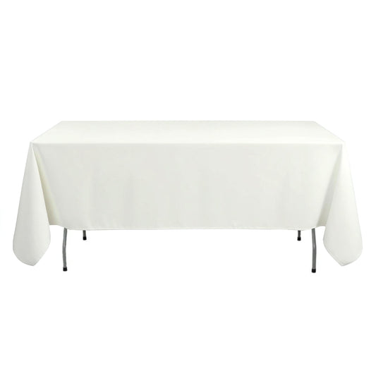 Premium Polyester 54"x96" Rectangle Tablecloth Ivory - Durable 220GSM Stain-Resistant Fabric Table Cover