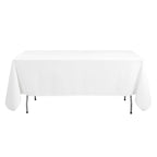 Premium Polyester 54"x96" Rectangle Tablecloth White - Durable 220GSM Stain-Resistant Fabric for Weddings & Events