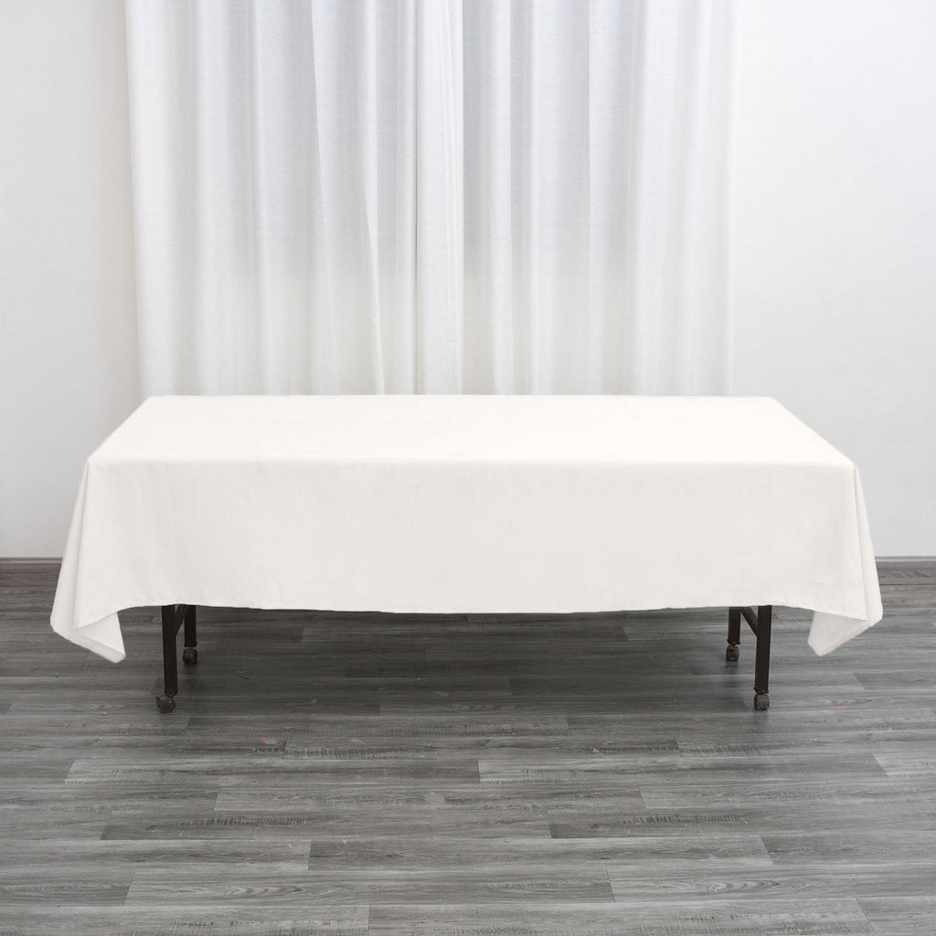 Polyester 60"x102" Rectangle Tablecloth Ivory - Durable and Stylish Table Cover