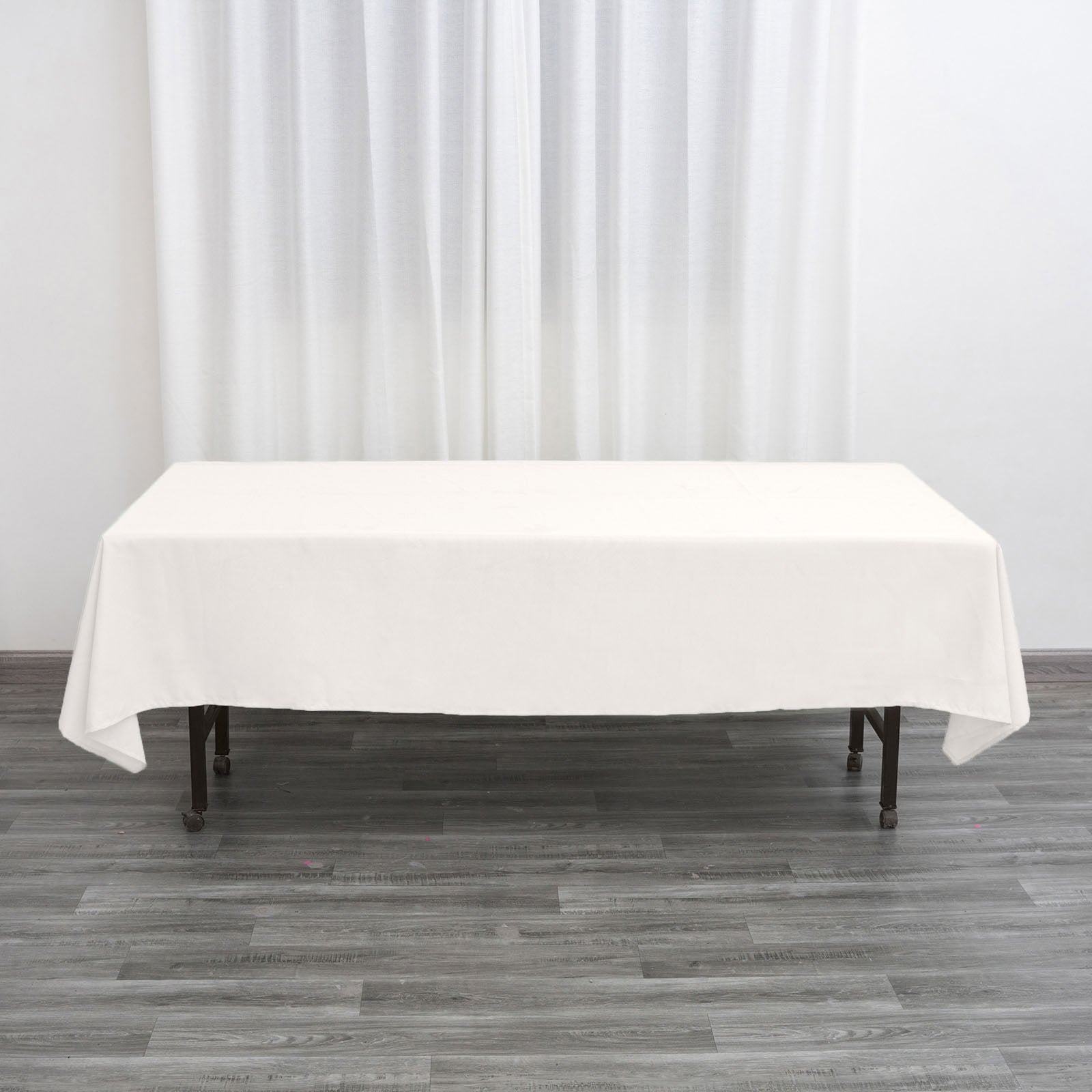 Polyester 60"x102" Rectangle Tablecloth Ivory - Durable and Stylish Table Cover