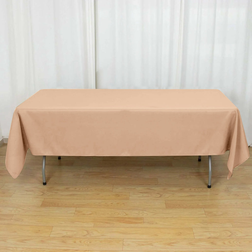 Polyester 60"x102" Rectangle Tablecloth Nude - Durable and Stylish Table Cover