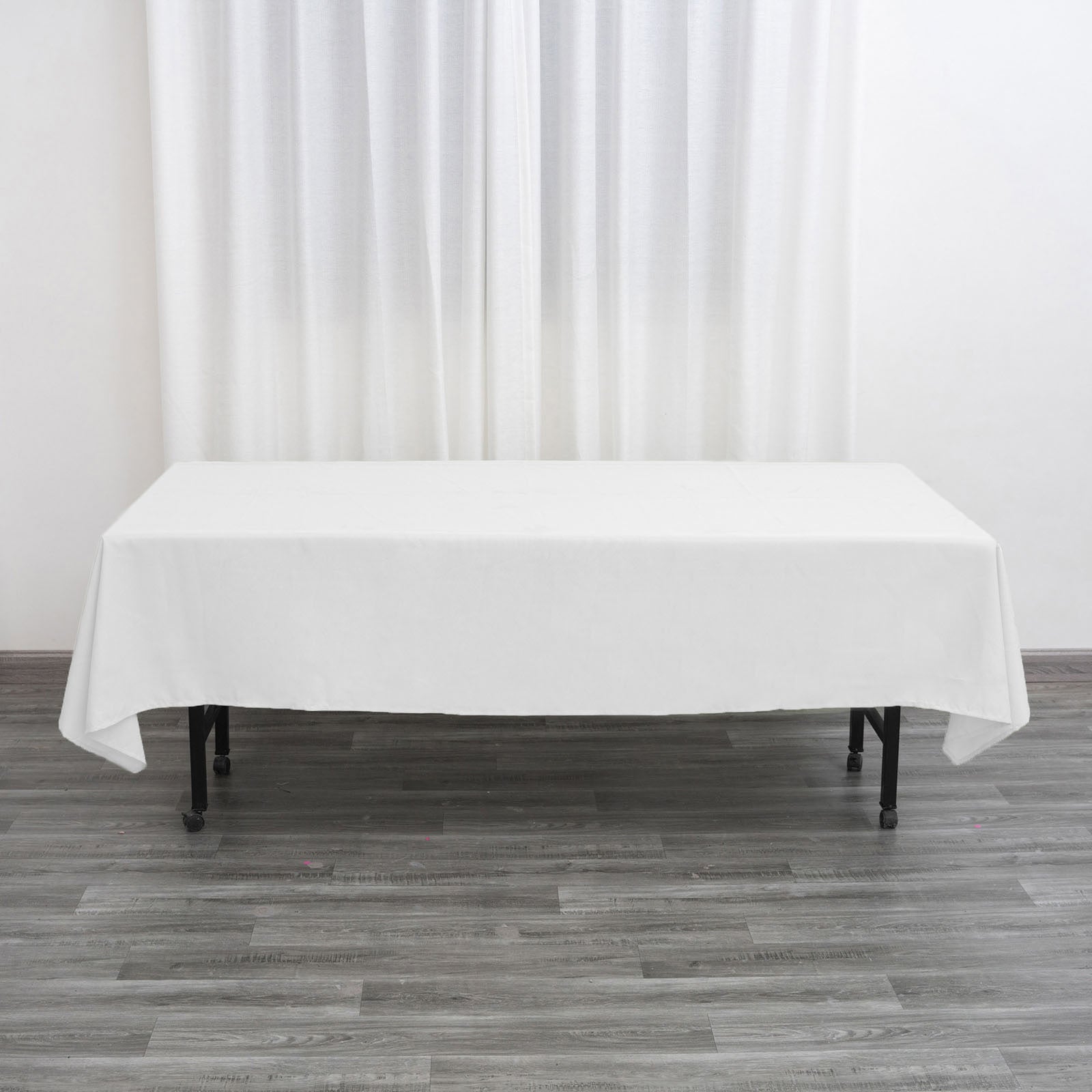 Polyester 60"x102" Rectangle Tablecloth White - Durable and Stylish Table Cover for Special Events
