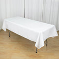 Premium Polyester 60"x102" Rectangle Tablecloth White - Durable 220GSM Wrinkle-Resistant Design Table Cover for Weddings & Events