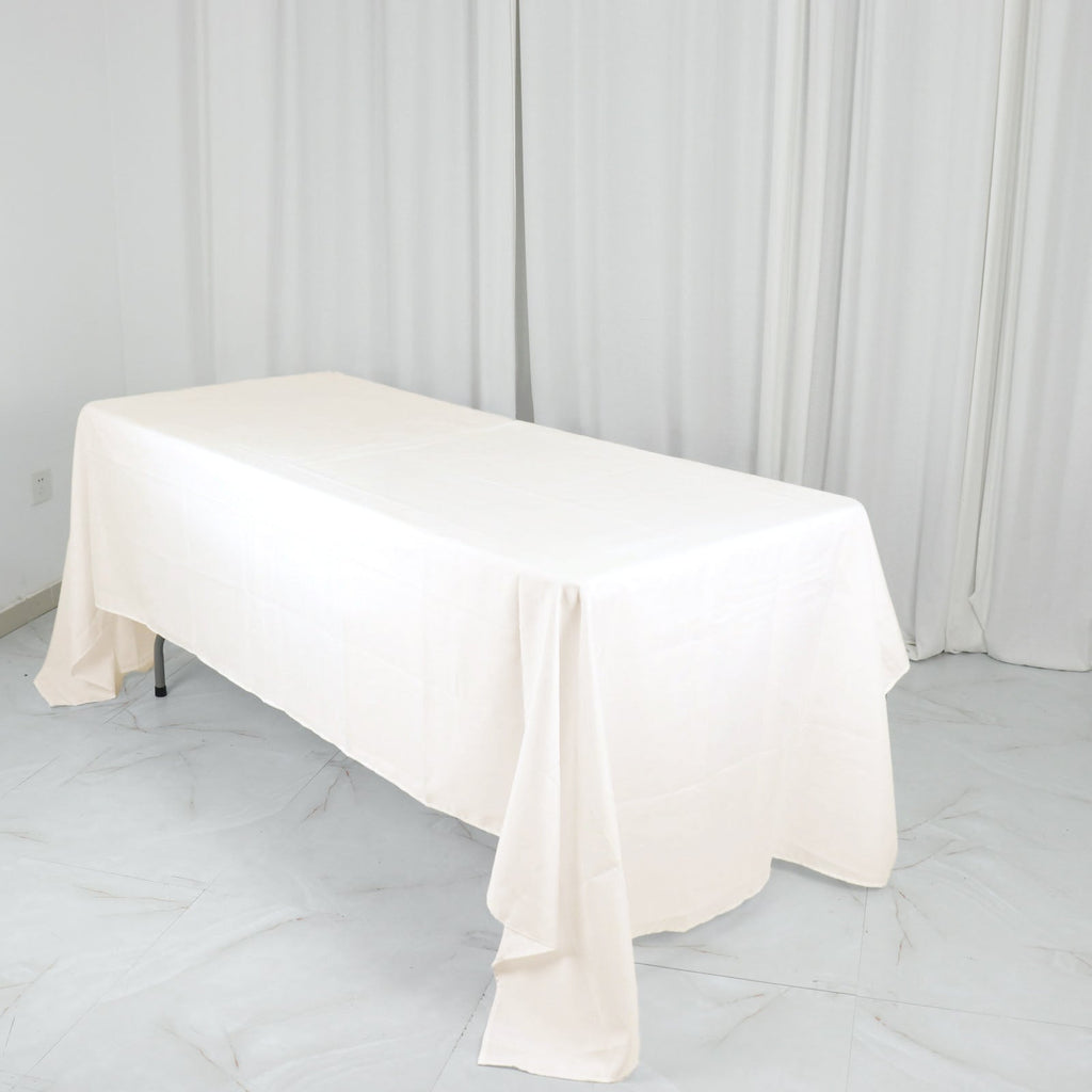 Polyester 60"x126" Rectangle Tablecloth Ivory - Wrinkle-Resistant Design Table Cover
